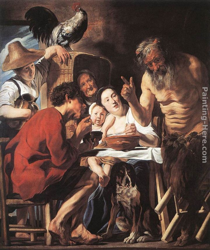 Jacob Jordaens Satyr and Peasant